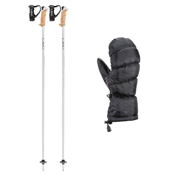 Leki Glace 3D Womens Mitt w/ Leki Stella S Womens Ski Poles Package 2026