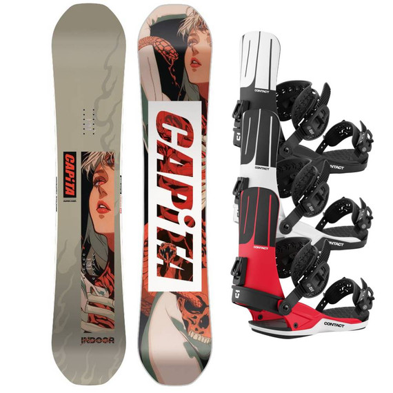 CAPiTA Indoor Survival Snowboard w/ Union Contact Snowboard Bindings Package 2027