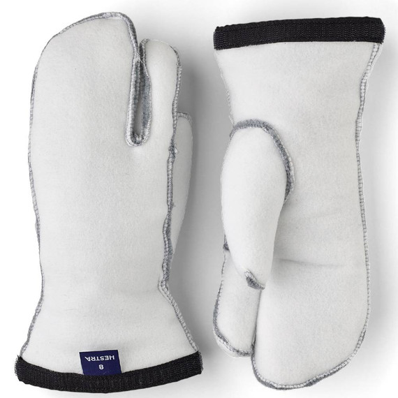 Hestra Heli Ski Adults Off White 3-Finger Mitt Liner 2023