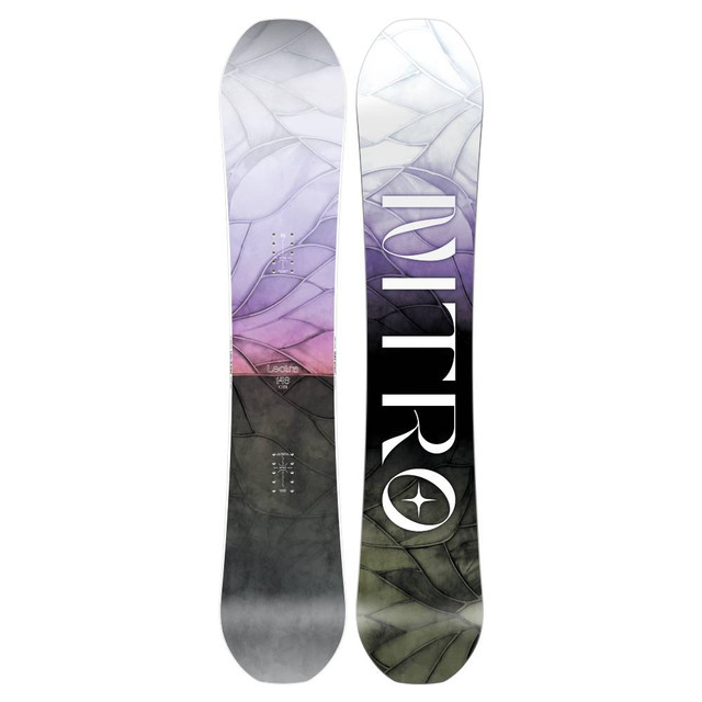nitro lectra snowboard - womens 2022 Brush while the subtle rocker in the nose and tail makes turns effortless and enhances float in softer snow Nitro Snowboards
