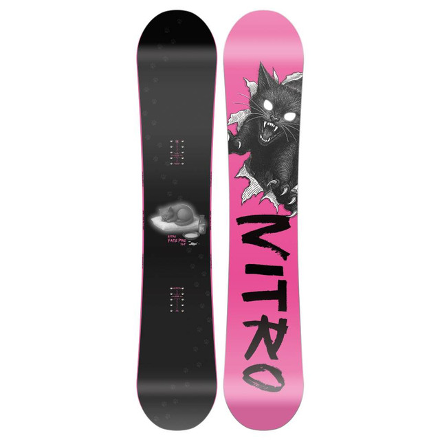 nitro force snowboard Women's Fate 2026 153 tip board is the board of choice for youngsters looking to ride like the older kids Nitro Snowboards