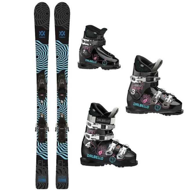 Volkl Flair JR Skis w Dalbello Gaia JR Ski Boots Package