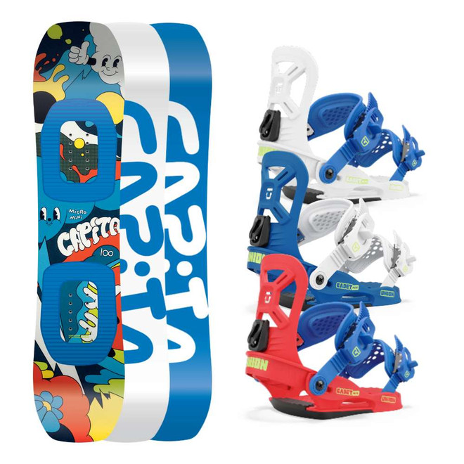 Capita Micro Mini JR Snowboard w/ Union Cadet Mini JR Snowboard Bindings 2025