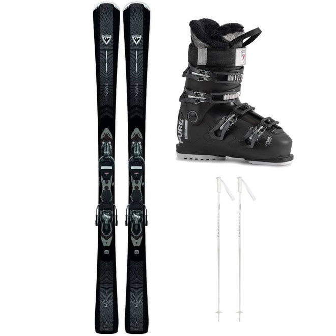 Rossignol Nova 4 Womens Skis w/ Rossignol Pure Comfort 60 Womens Ski Boots & Rossignol Electra Womens Ski Poles Package 2026