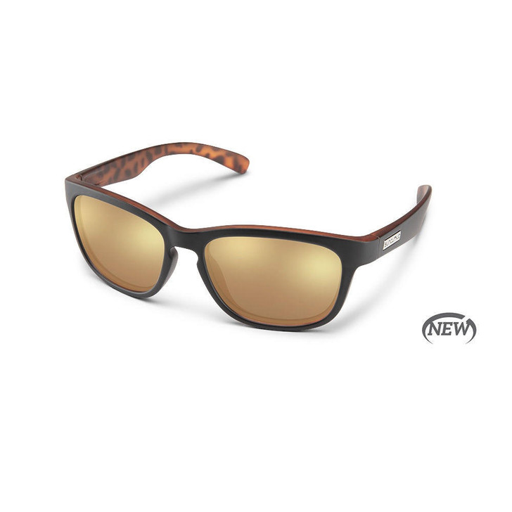 SUNCLOUD Suncloud Cinco Sunglasses-Black Havana Backpaint w/ Polarized Sienna 