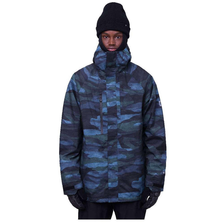 686 2024 686 GORE-TEX Core Mens Steel Blue Waterland Camo Jacket 