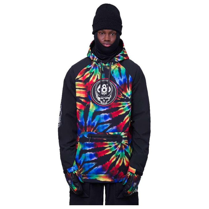 686 2024 686 Waterproof Mens Grateful Dead Black Tie Dye Hoody 