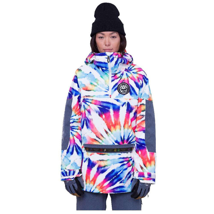 686 2024 686 Upton Womens Gratfeul Dead White Tie Dye Anorak 