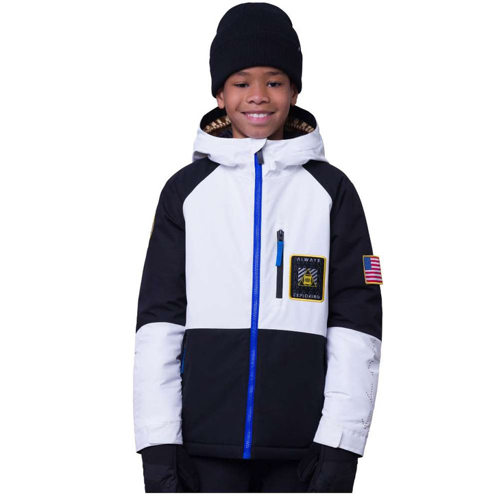 2024 686 Exploration Insulated NASA Boys White Black Jacket