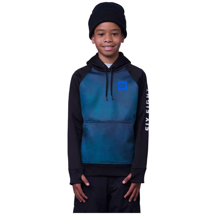 686 2024 686 Bonded Fleece Pullover Boys Black Colorblock Hoody 