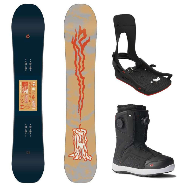 2024 K2 Broadcast Mens Snowboard w/ K2 Clicker X HB Mens Snowboard Bindings  and K2 Boundary Clicker x HB Mens Snowboard Boots Package