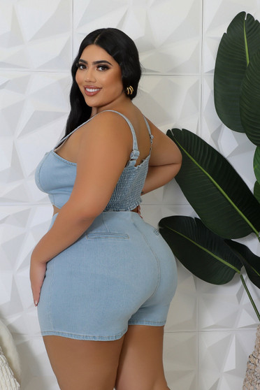 Bold Moves Skort Set- Denim