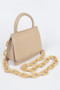 Tremaine Clutch with Chain Links - Nude