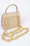Tremaine Clutch with Chain Links - Nude