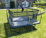 15ft x 15ft Telstar ELITE square trampoline overhead lifestyle view