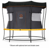Vuly Lift 2 medium trampoline with optional tent shade and cover fitted