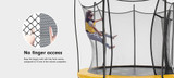 Close-up of the finger-safe netting design on the Vuly Lift 2 Extra Large trampoline