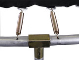 Spring and frame joint detail on Telstar Vortex BLACK Edition trampoline