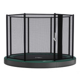 Akrobat Orbit Flat 8ft  trampoline with overlapping entry in green