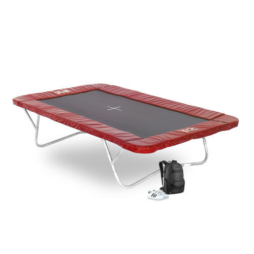 Kangaroo garden trampoline with red pads