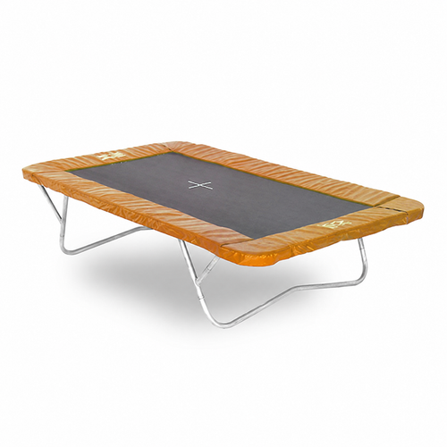 Kangaroo garden trampoline with orange pads