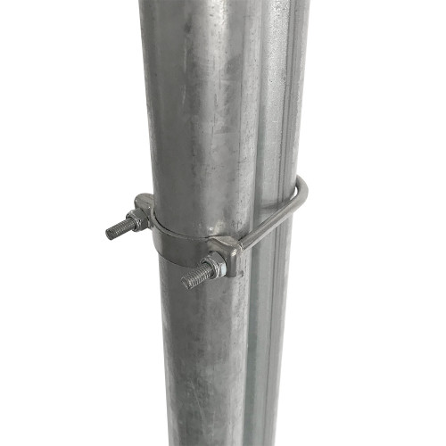 Securely attached pole to leg Securely attached pole to leg