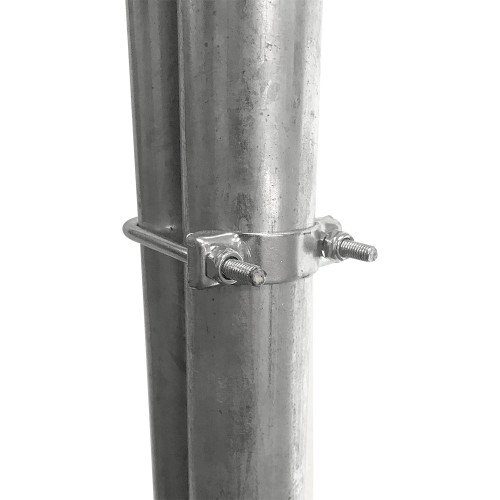 2 bolts attach the u-clamp to the poles 2 bolts attach the u-clamp to the poles