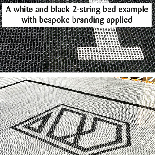 Bespoke 2-string trampoline bed with custom branding Bespoke 2-string trampoline bed with custom branding