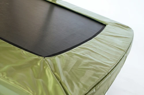 Super Tramp 10x7 ft trampoline green frame padding