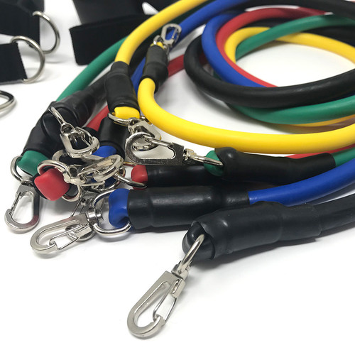 Clips on a set of resistance bands Clips on a set of resistance bands