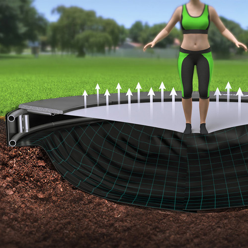 11ft x 8ft Primus Flat Rectangular Trampoline - Super Tramp Trampoline