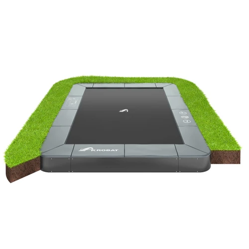 14x10 foot Primus Flat trampoline cross section fitted in ground