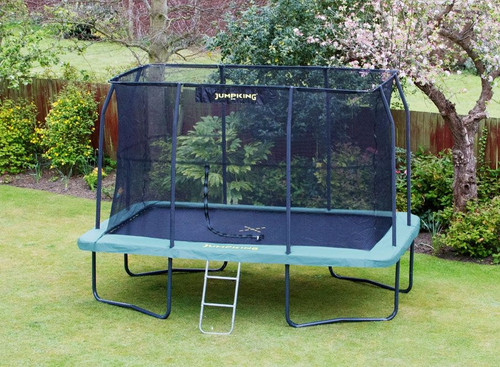 8ft x 12ft V2 Jumpking Rectangular Trampoline with Enclosure and Ladder