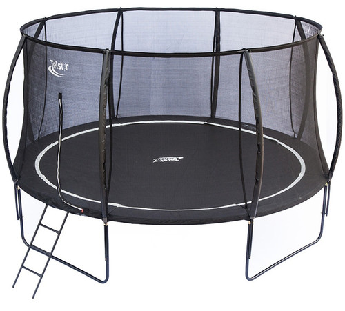 12ft Telstar Vortex BLACK Edition trampoline with lantern safety enclosure