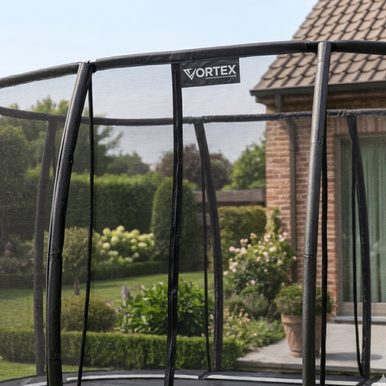 Safety enclosure detail on Telstar Vortex 12ft Trampoline