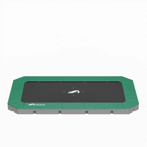 17x10 ft Akrobat Primus Flat plus trampoline with green pad