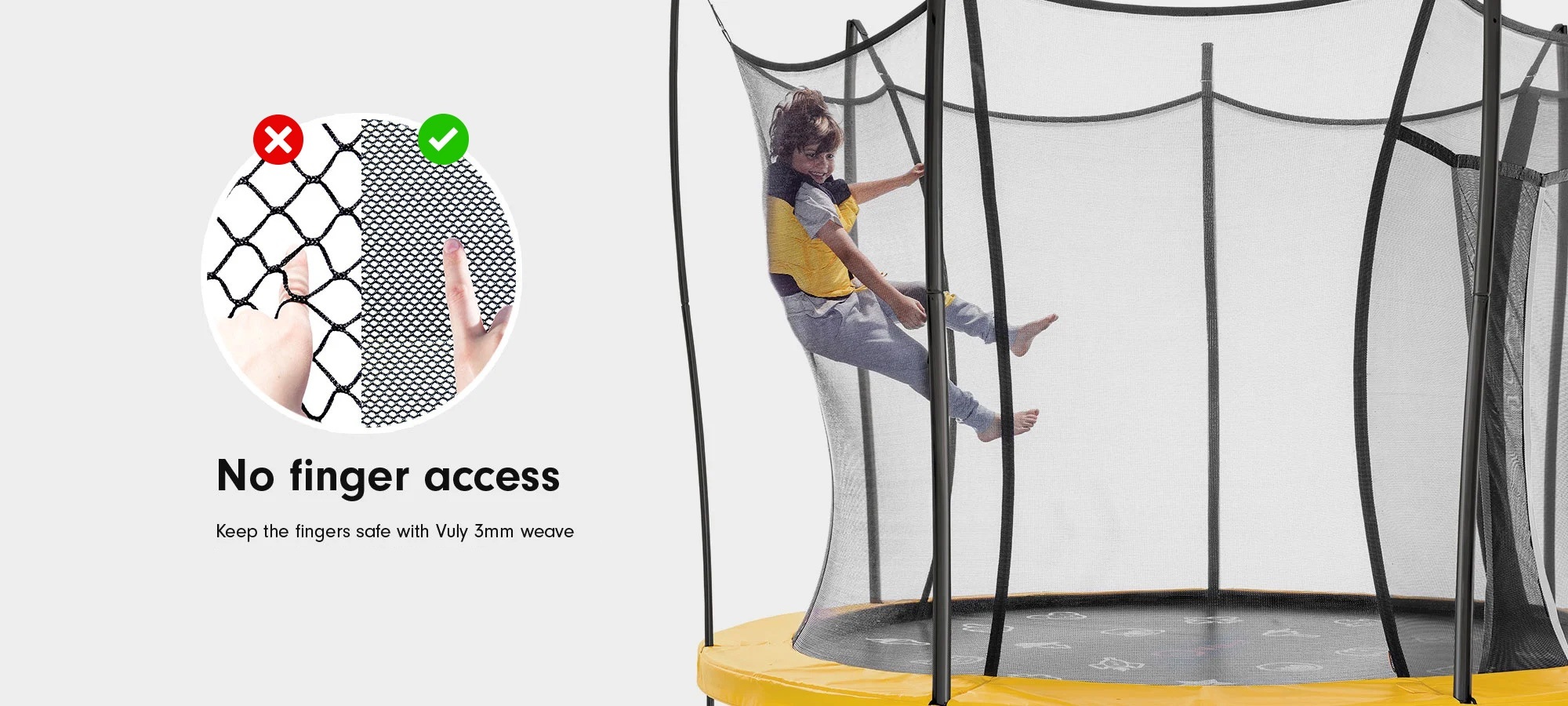 Vuly Lift 2 Medium trampoline shown in a family garden