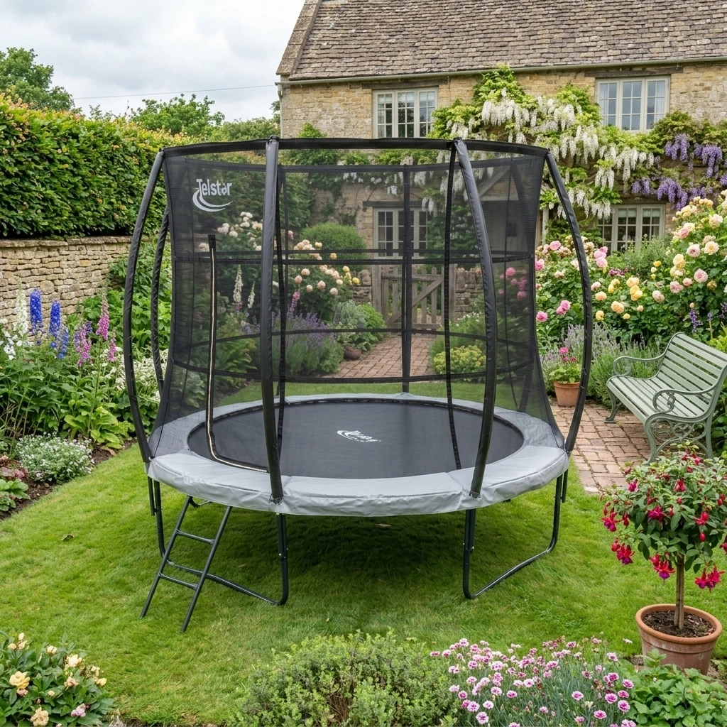 Telstar Jump Capsule MK3 trampoline in a garden
