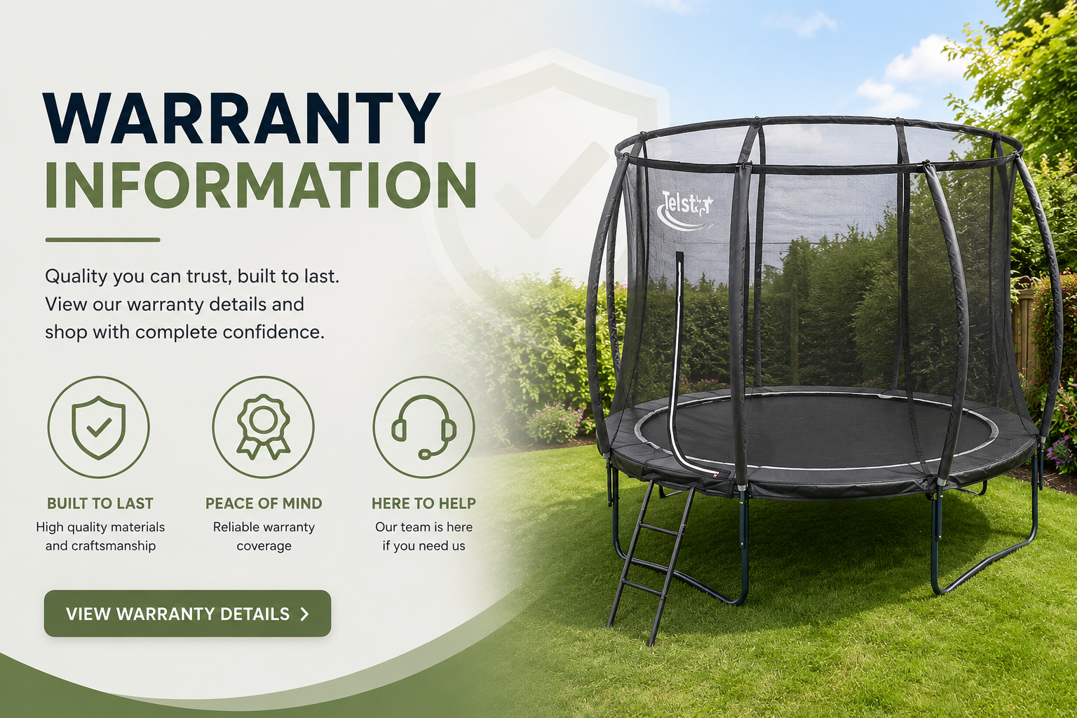 Warranty details for Trampolines Online