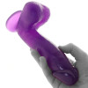 Basix 6.5 Inch Suction Base Dildo in Purple at Bed Time Toys