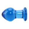 Crystal Premium Glass Butt Plug Small in Blue at Bed Time Toys