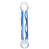 gläs 6.5 Inch Full Tip Textured Glass Dildo at Bed Time Toys