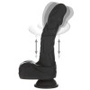 Naked Addiction - 8.6” Silicone Rotating & Thrusting Vibrating Dildo with Remote in Noir at Bed Time Toys