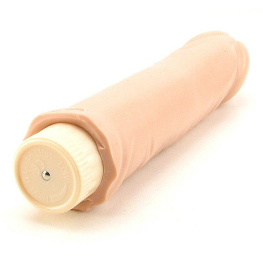 Quivering Cock 7 Inch Vibrating Dildo in White at Bed Time Toys