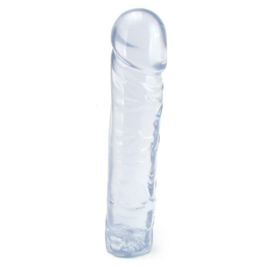 Crystal Jellies Classic 8 Inch Dildo in Clear at Bed Time Toys