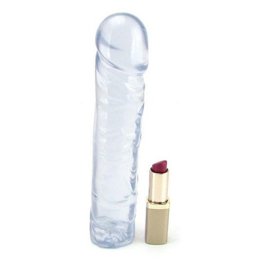 Crystal Jellies Classic 8 Inch Dildo in Clear at Bed Time Toys