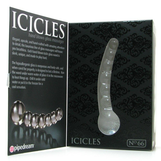 Icicles No. 66 Glass Dildo in Clear at Bed Time Toys