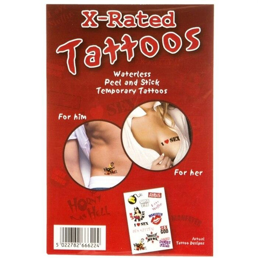 Temporary X-Rated Tattoos (12 Pack) at Bed Time Toys