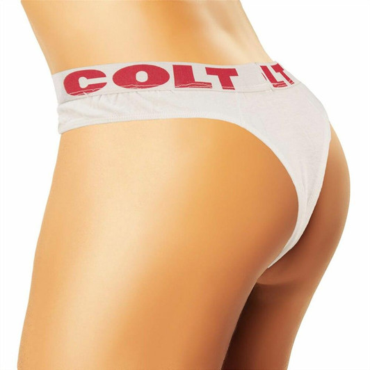 Colt Basics White Racer Thong in Small at Bed Time Toys