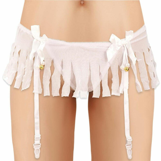 White Sexy Panty with Pearls in OS at Bed Time Toys